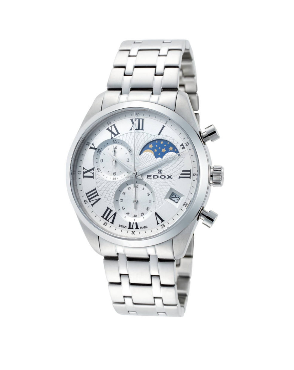 Edox “Les Vauberts” Men's Moonphase Chronograph Watch