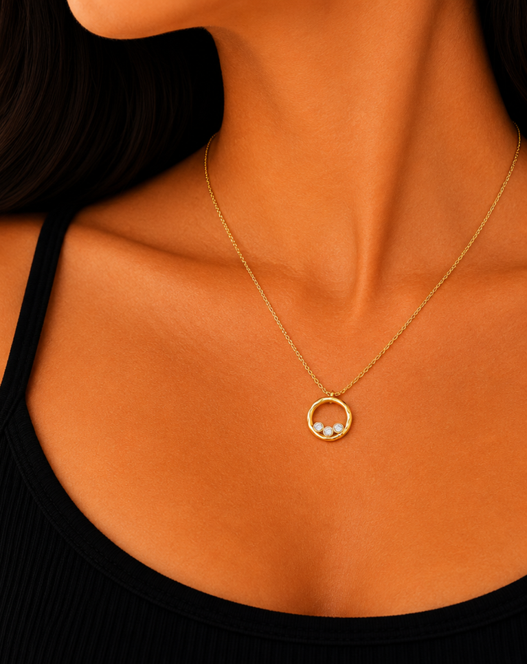 Aura Gold Plated Addie Ladies Necklace - NK120420230005