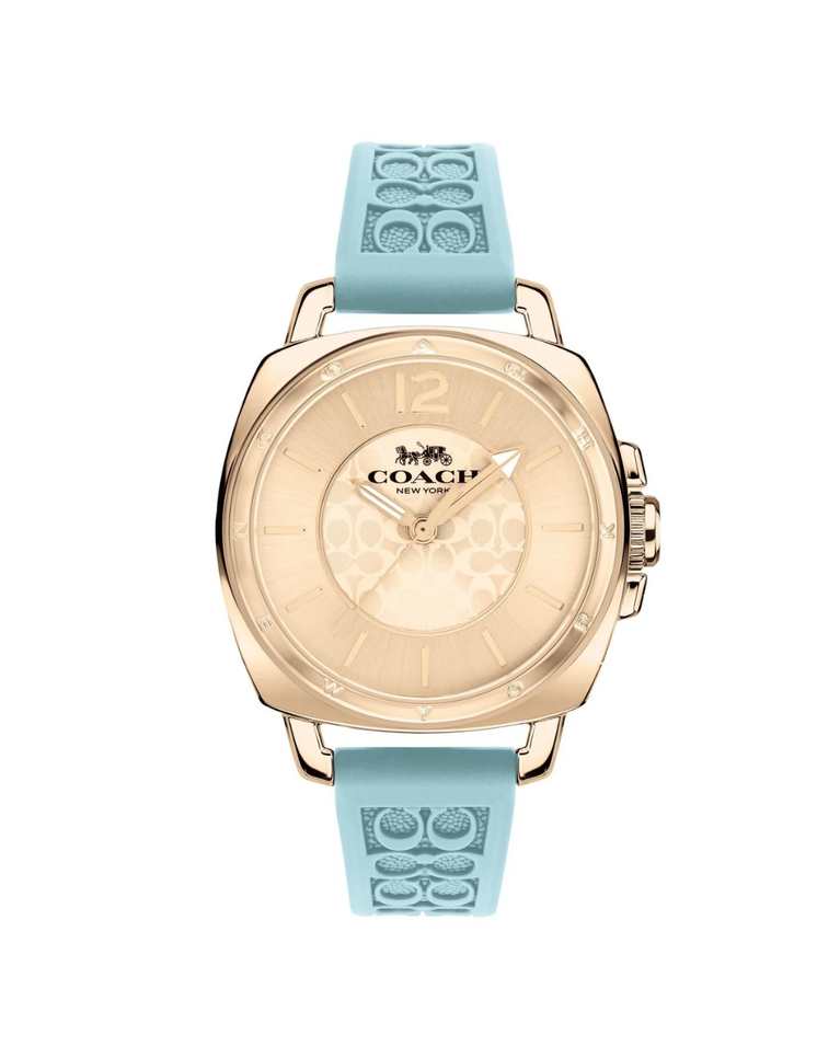 Coach Gold "Boyfriend" Ladies Baby Blue/ Rose Gold Watch - 14503979