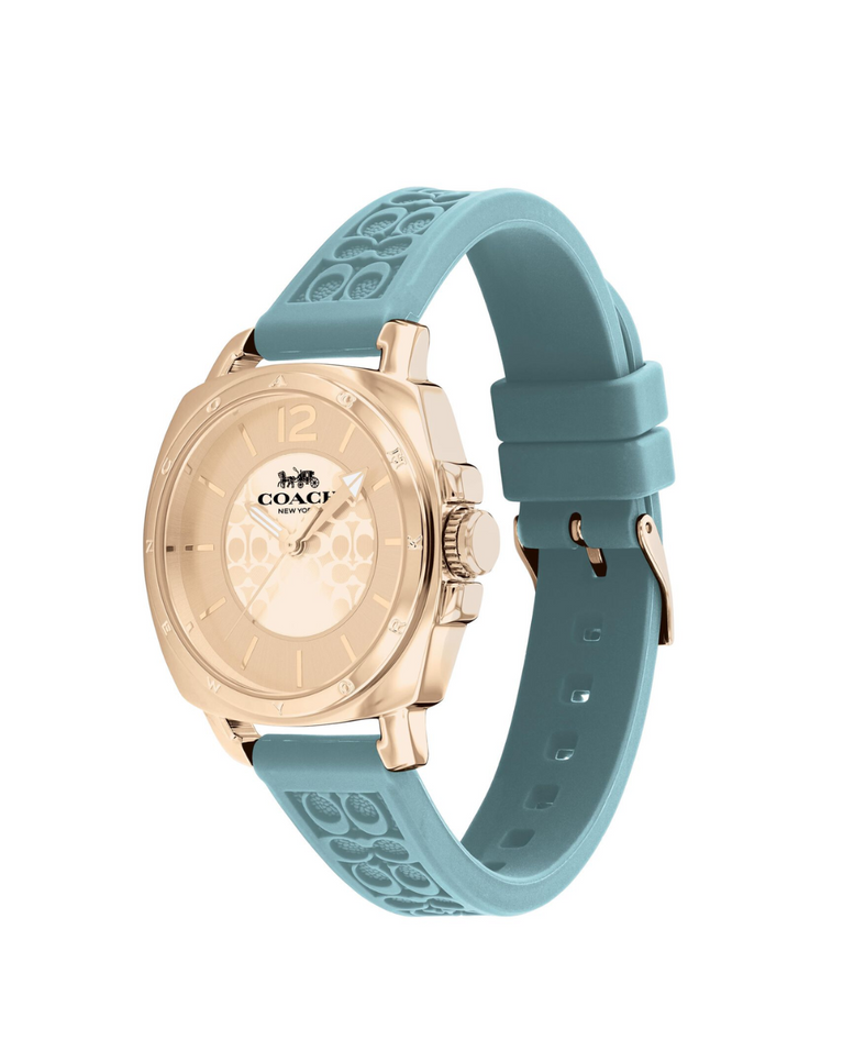 Coach Gold "Boyfriend" Ladies Baby Blue/ Rose Gold Watch - 14503979