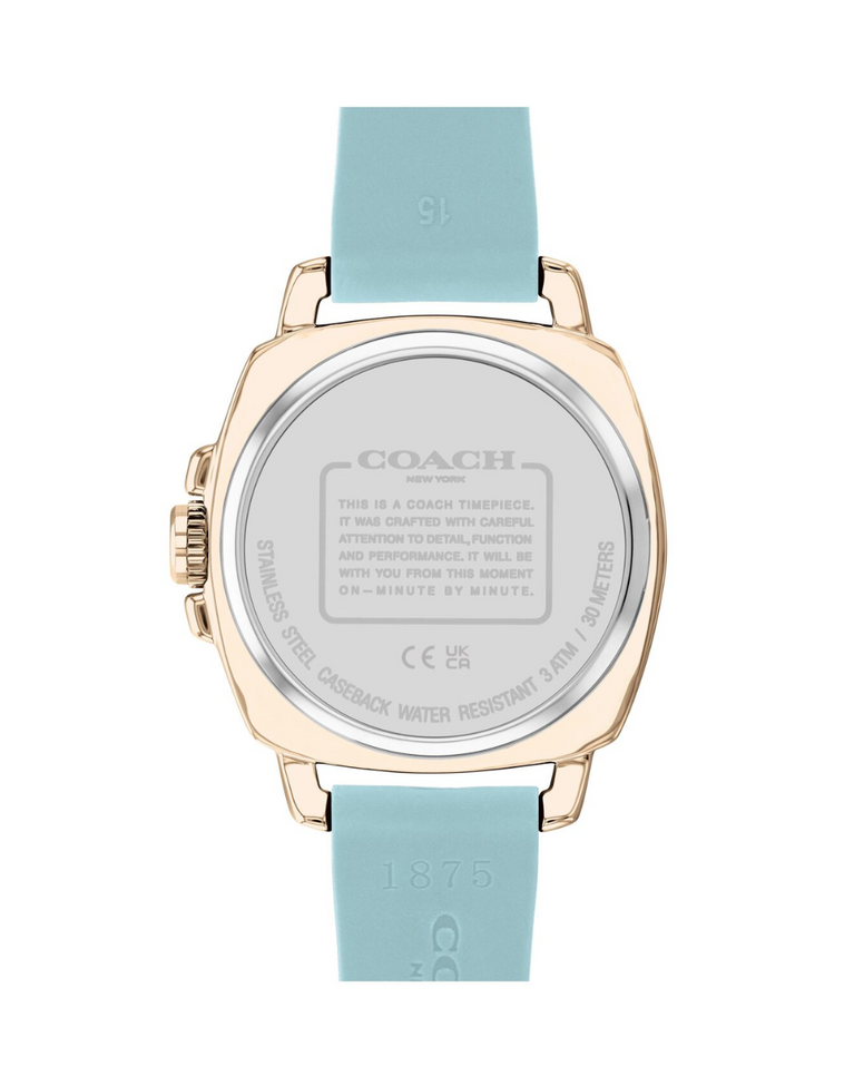 Coach Gold "Boyfriend" Ladies Baby Blue/ Rose Gold Watch - 14503979