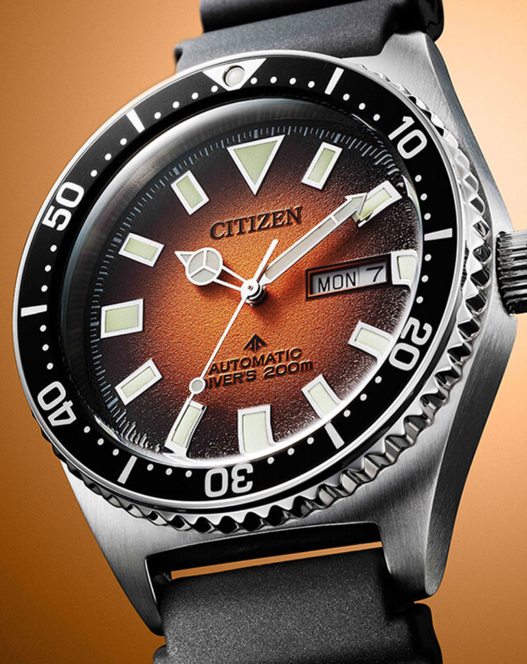 Citizen Promaster Automatic Orange Dial Poly Strap Divers Watch - NY0120-01Z