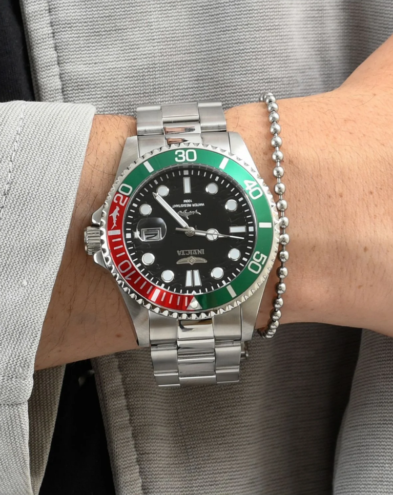 Invicta Pro Diver Red/Green Quartz Black Dial Men's Watch - 44706