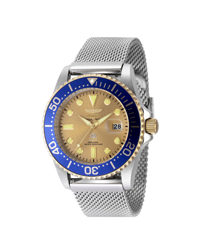 Invicta Grand Diver Gold/Blue Men's Watch + Extra Strap - 48216