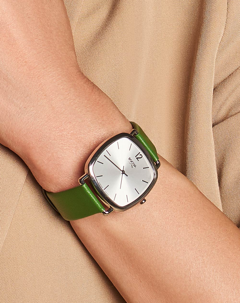 Boccia Titanium Green Leather Ladies Watch - 3334-02