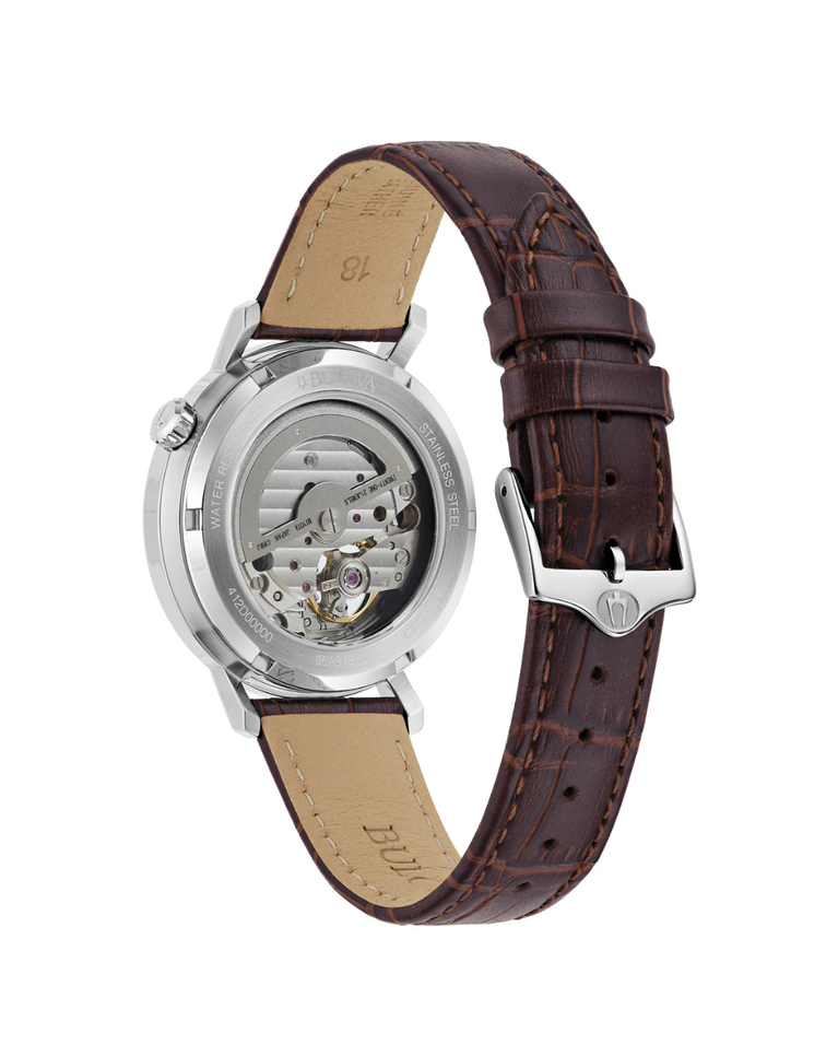 Bulova Classic Leather Strap Unisex Automatic Watch - 96A318