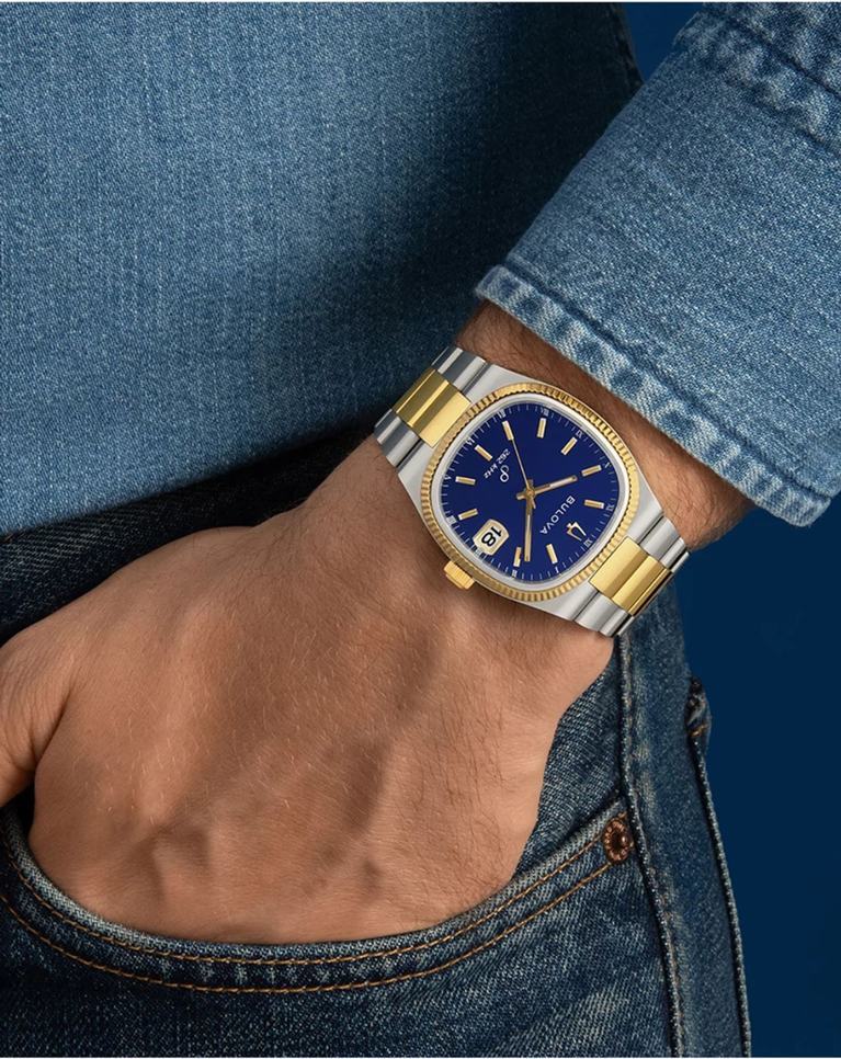 Bulova Super Seville Precisionist Blue Dial Two-Tone Men's Watch - 98B462