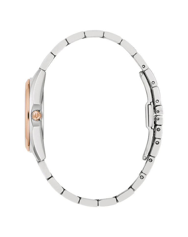 Bulova Duo Tone Surveyor Diamond Markers Ladies Watch - 98P207