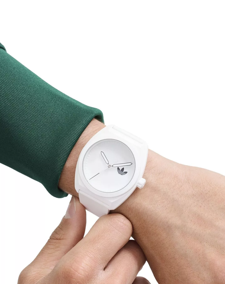 Adidas Project Three White PU Unisex Watch - AOST24548