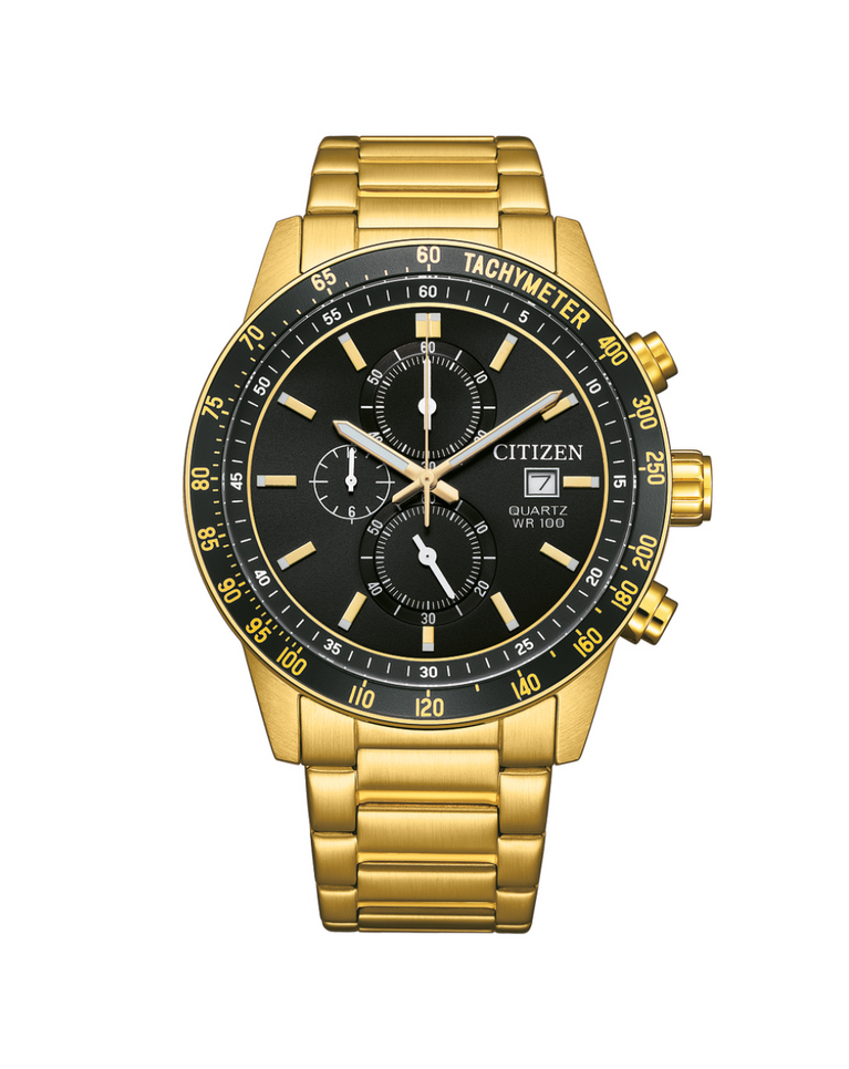 Citizen Gold/Black Chronograph Men's Watch - AN3682-54E