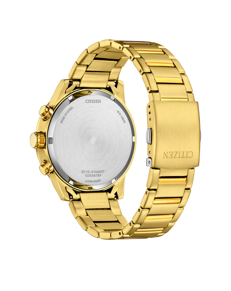Citizen Gold/Black Chronograph Men's Watch - AN3682-54E