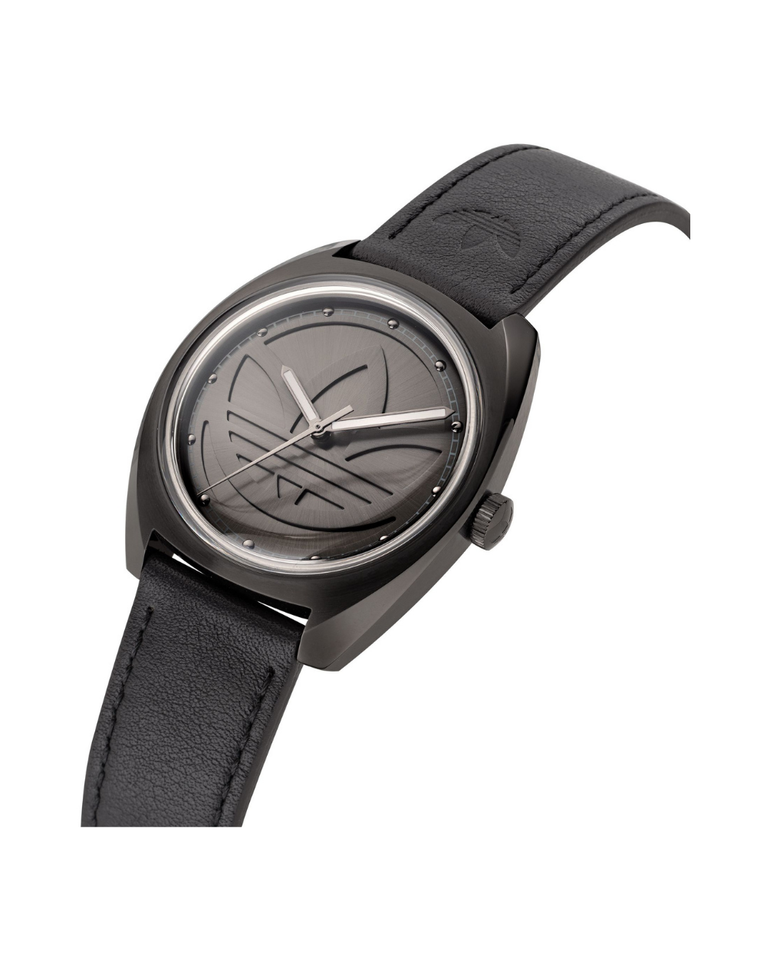 Adidas Edition One Black Dial Leather Unisex Watch - AOFH22514