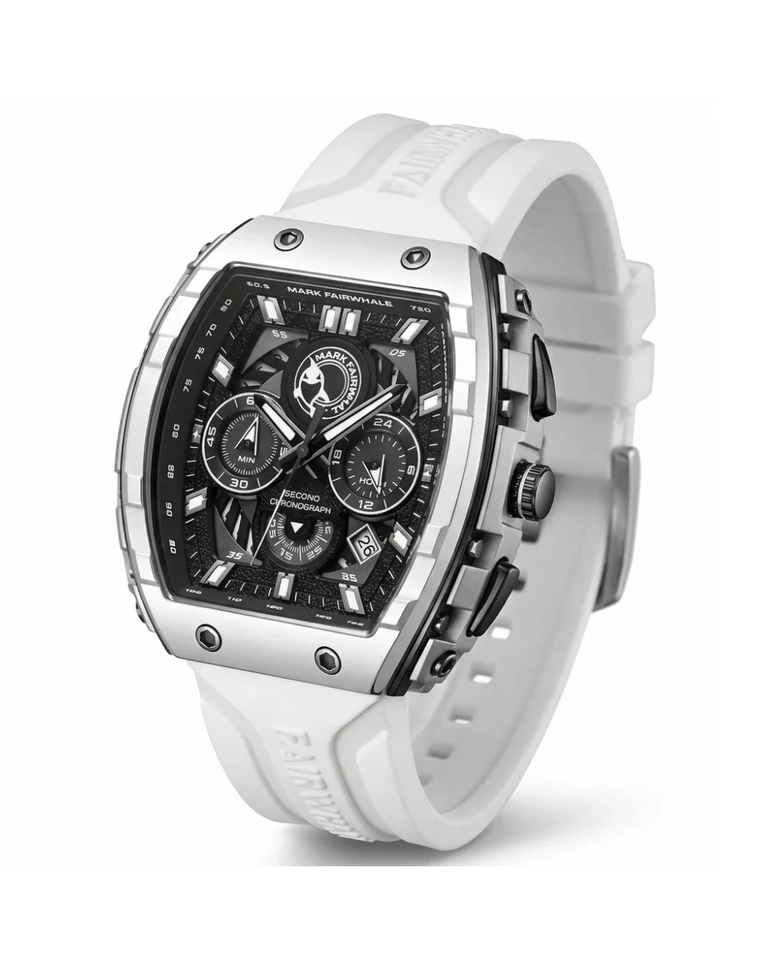 Mark Fairwhale Voltron White Strap Quartz Mens Watch - FW-5670-W