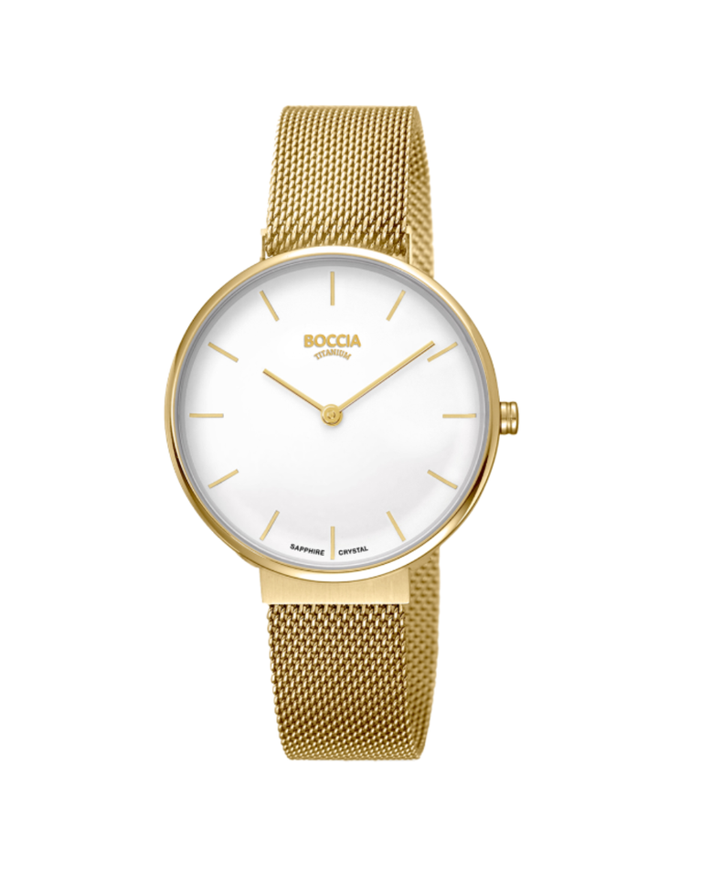 Boccia Titanium Gold Plated Clasic Ladies Watch - 3327-10