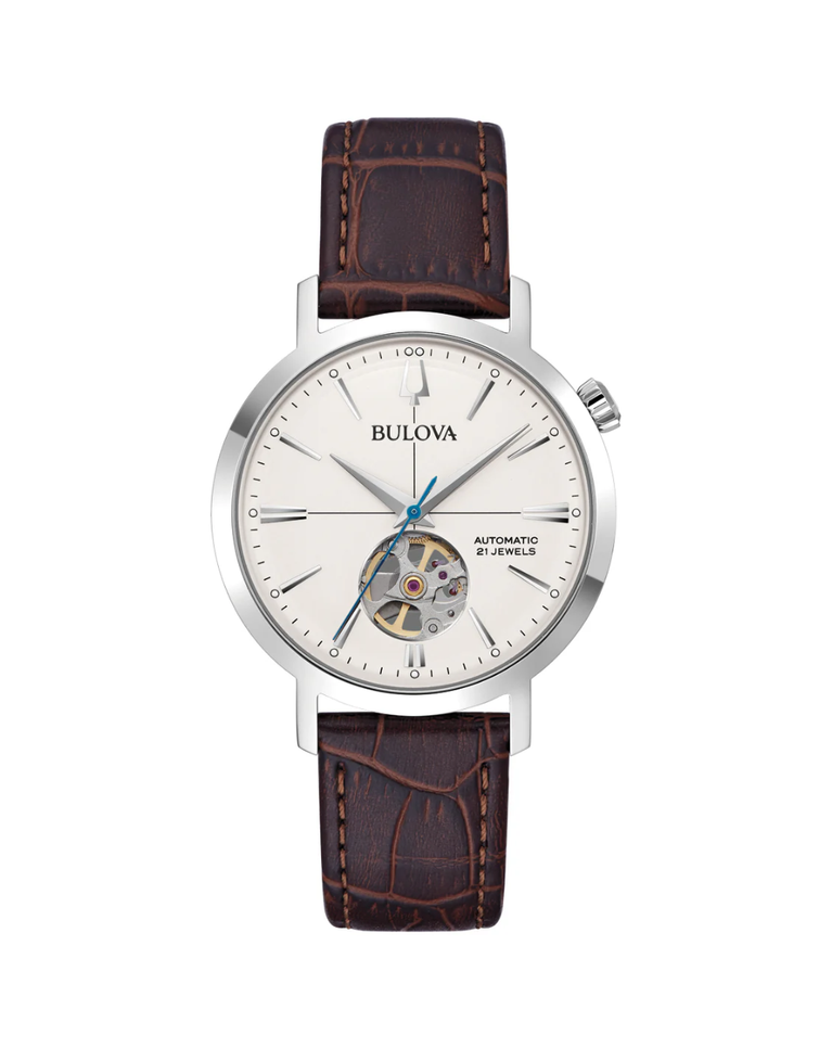 Bulova Classic Leather Strap Unisex Automatic Watch - 96A318