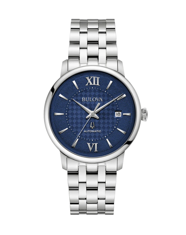 Bulova Gents Automatic Navy Blue Dial Watch - 96B447