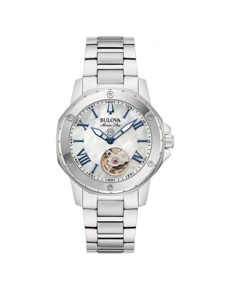 Bulova Marine Star Ladies MOP Dial Automatic Watch - 96L326