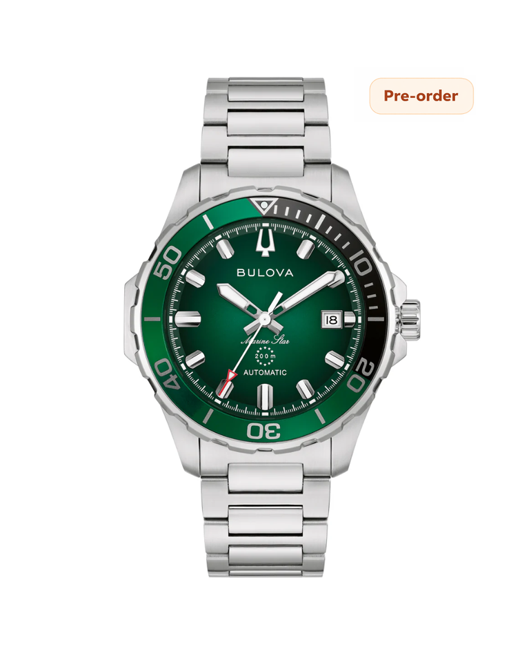 Bulova Marine Star Series B Green Dial Automatic Mens Watch - 98B471