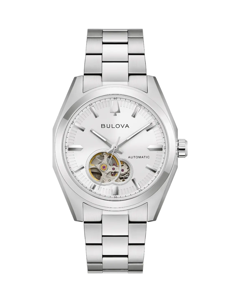 Bulova Surveyor Automatic White Dial Mens Watch - 96A345