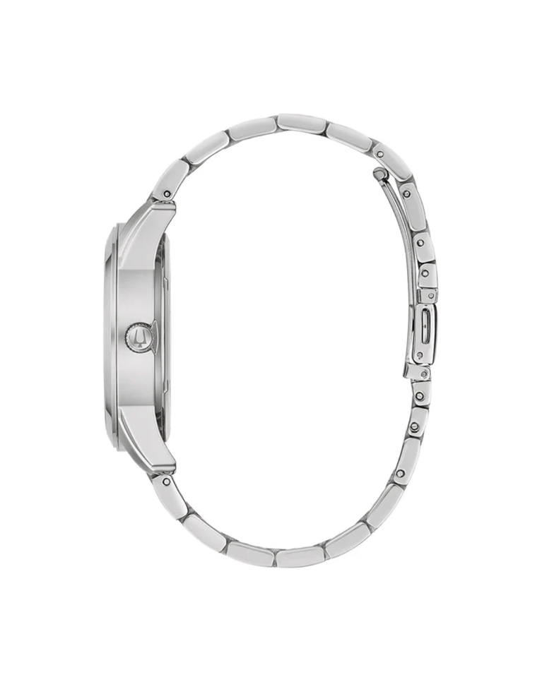 Bulova Sutton Automatic White Dial Open Heart Mens Watch - 96A280