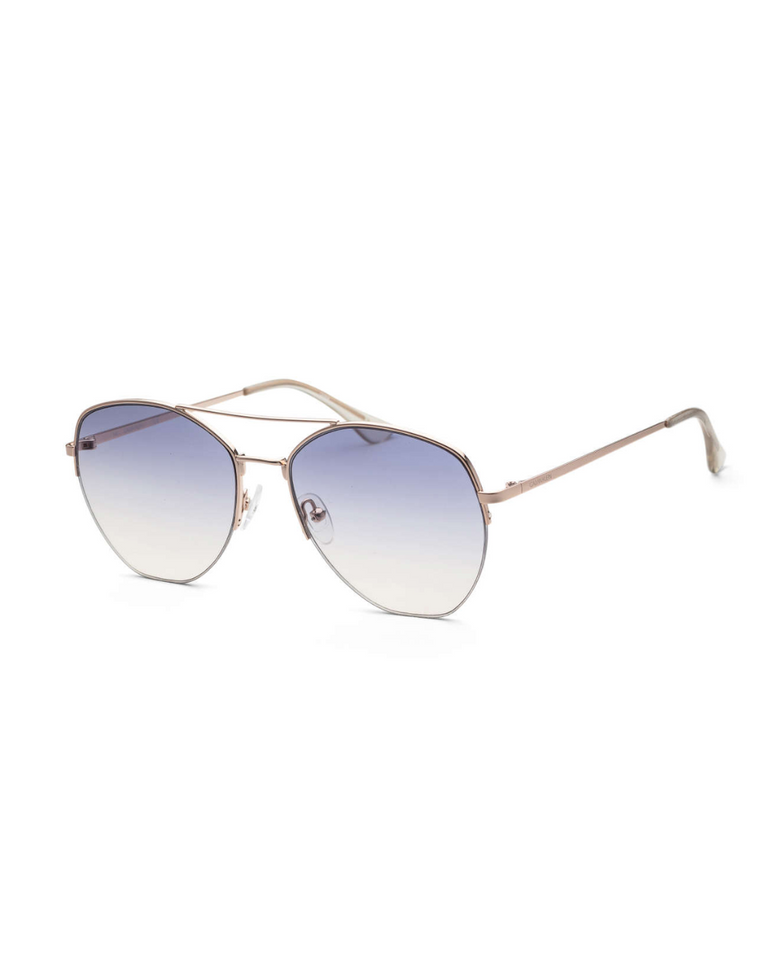 Calvin Klein Blue Tint Ladies Gold Pilot Sunglasses - CK20121S-717