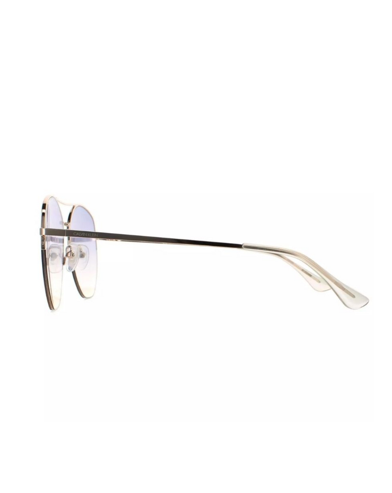 Calvin Klein Blue Tint Ladies Gold Pilot Sunglasses - CK20121S-717