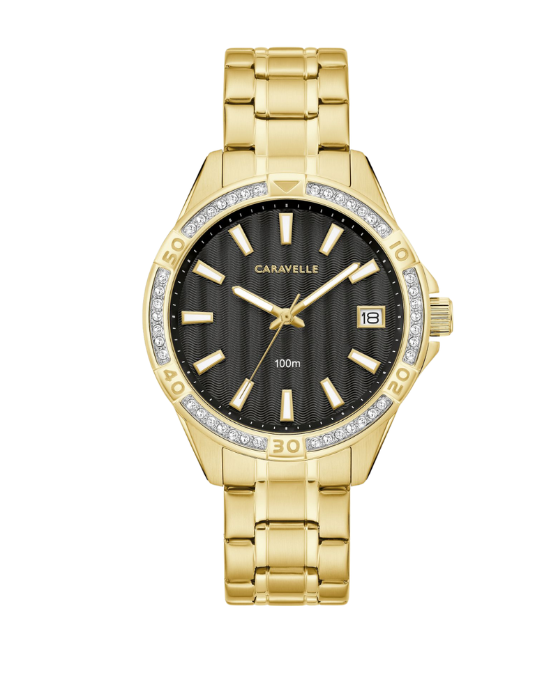 Caravelle by Bulova "Aqualuxx" Gold Studded Ladies Watch - 44M116