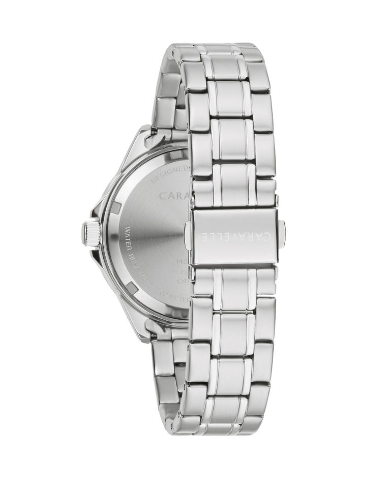 Caravelle by Bulova Blue Dial Studded Ladies Watch - 43M122