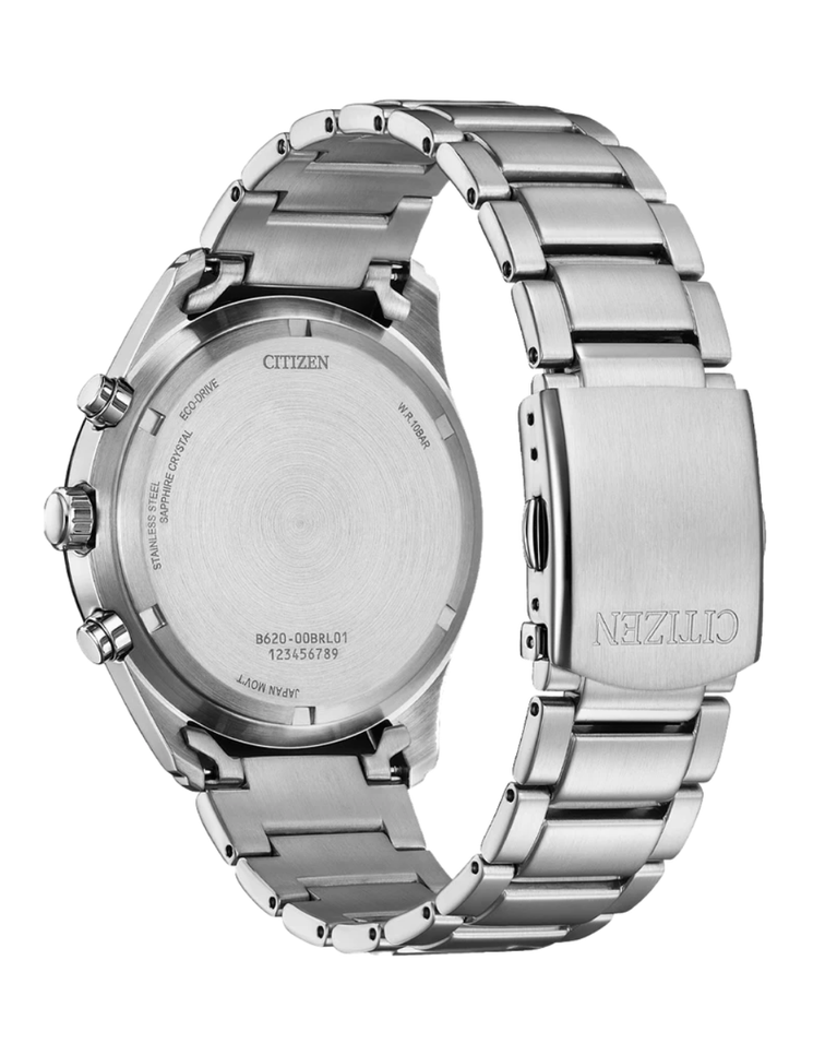 Citizen Chronograph Panda Dial Eco Drive Men's Watch - CA4674-58A