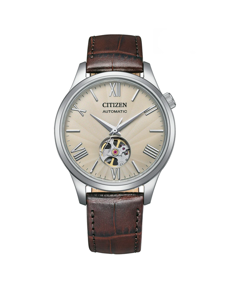 Citizen Classic Automatic Open Heart Leather Strap Mens Watch - NH9130-17A
