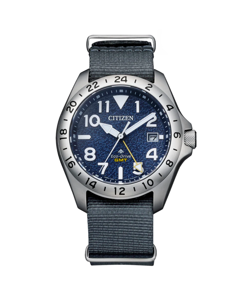 Citizen Promaster Land GMT Blue Dial Eco Drive Mens Watch - BJ7150-09L