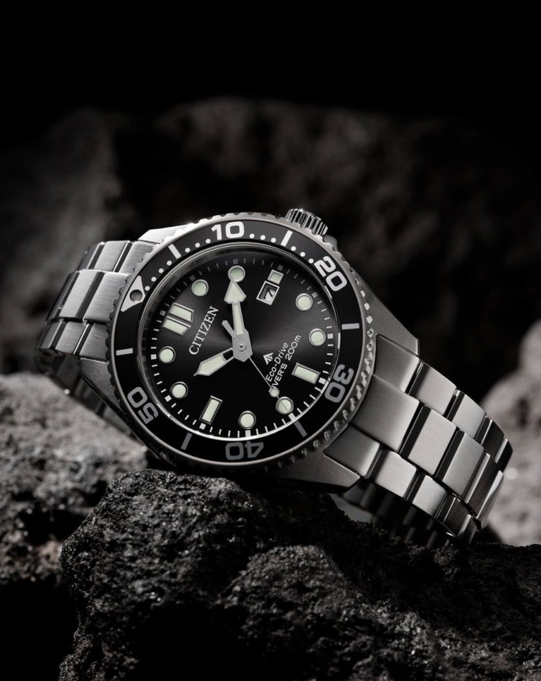 Citizen Promaster Marine Black Dial Eco Drive Mens Watch - BN0261-51E