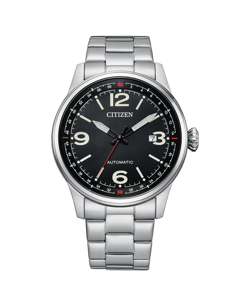Citizen Stainless Steel Black Dial Automatic Men's Watch - NJ0160-87E
