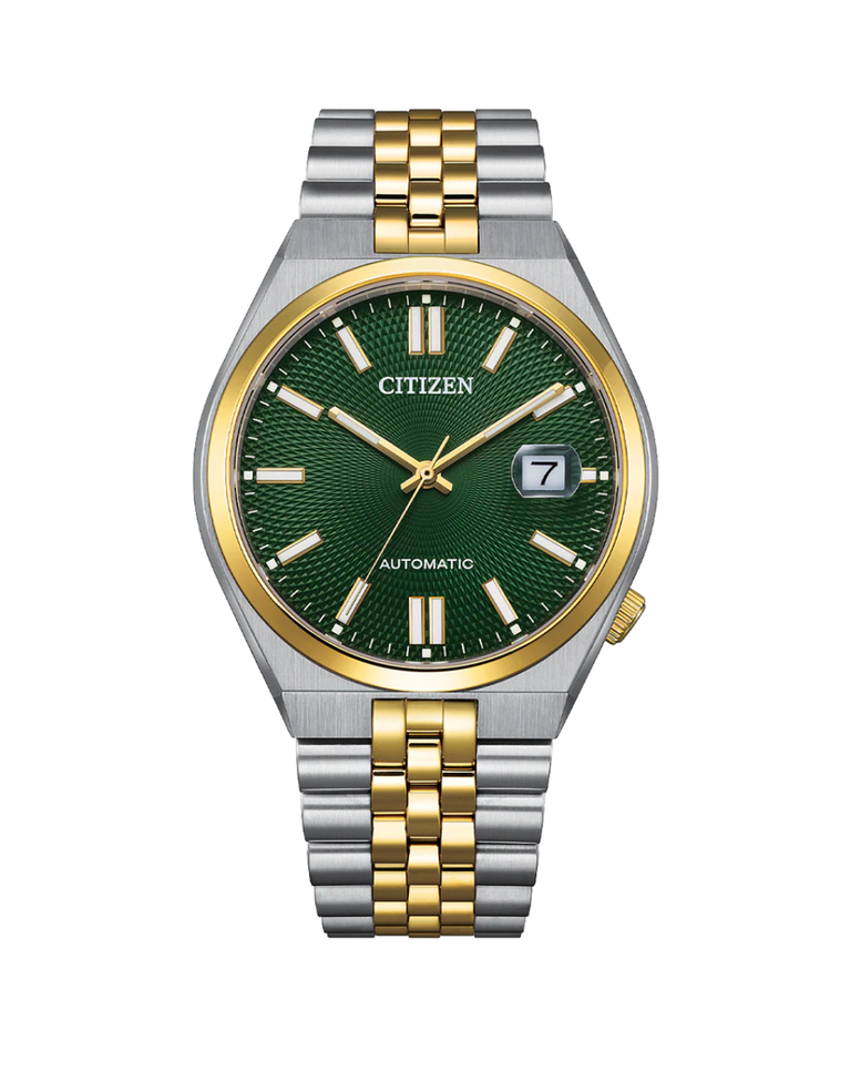 Citizen Tsuyosa 60 Two Tone Green Dial Mens Automatic Watch - NK0024-54X