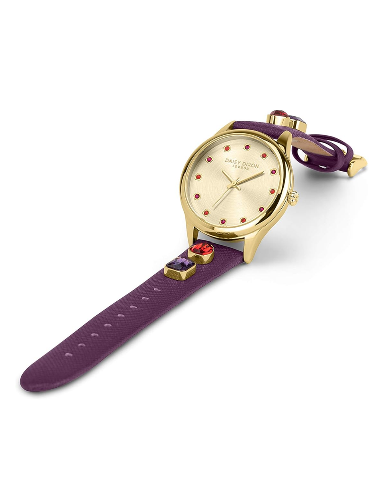 Daisy Dixon London "Lily" Purple Strap Gold Ladies Watch - DD140VG