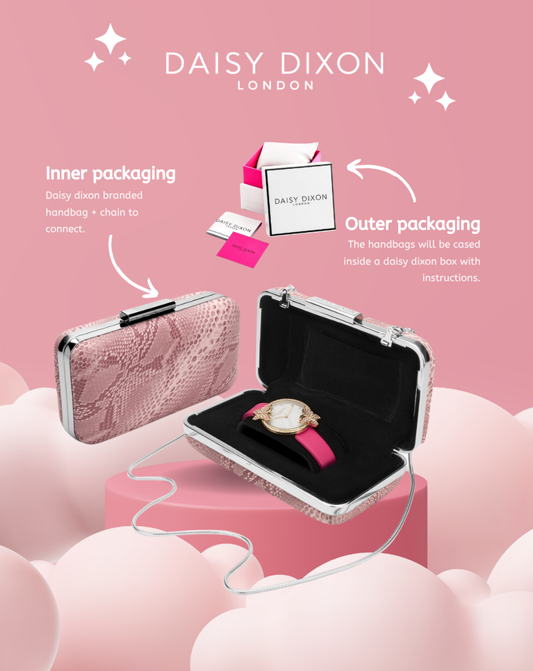 Daisy Dixon London "Lily" Rainbow Bezel Black Strap Ladies Watch - DD150BS