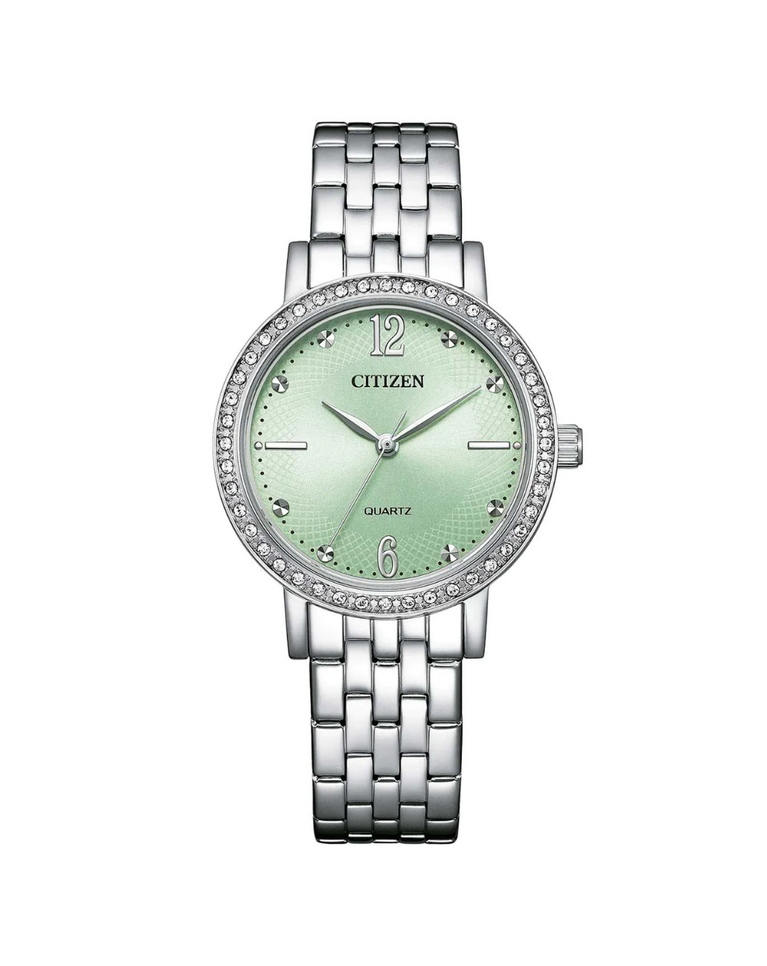 Citizen Elegant Green & Diamonds 31mm Ladies Watch - EL31000-55X