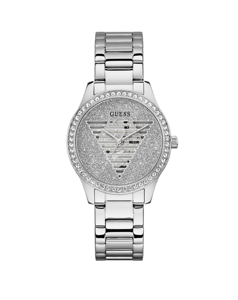 Guess Silver Tone "Idol" Crystal Analog Ladies Watch - GW0605L1