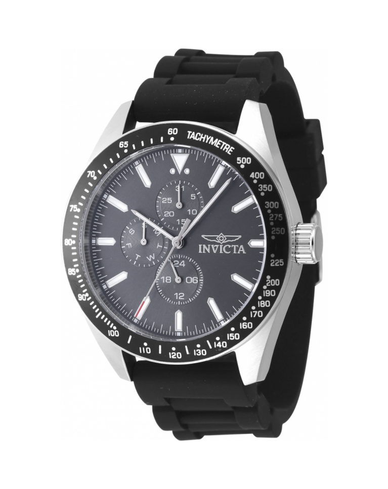 Invicta Aviator Black Dial Silicone Band Men's Watch - 47589