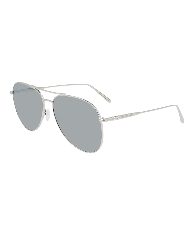 Longchamp Paris Silver Mirror Pilot Ladies Sunglasses - LO139S-SILVER/MIRROR