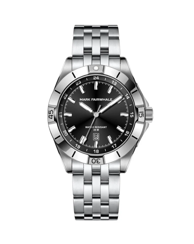 Mark Fairwhale Elegant Black Dial Mens Quartz Watch - FW-5810-B