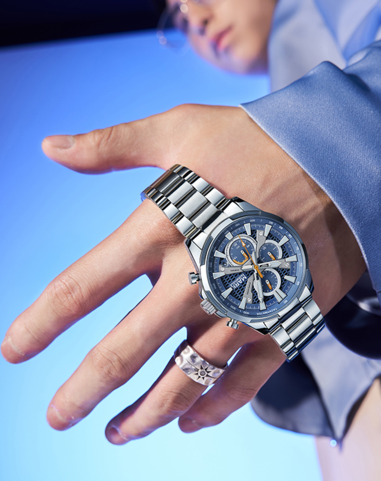 Mark Fairwhale Giftor Mens Blue Dial Chronograph Watch - FW-5032-B