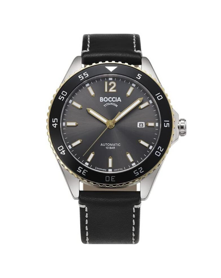 Boccia Titanium Gold Plated Automatic Men's Watch - 3653-03