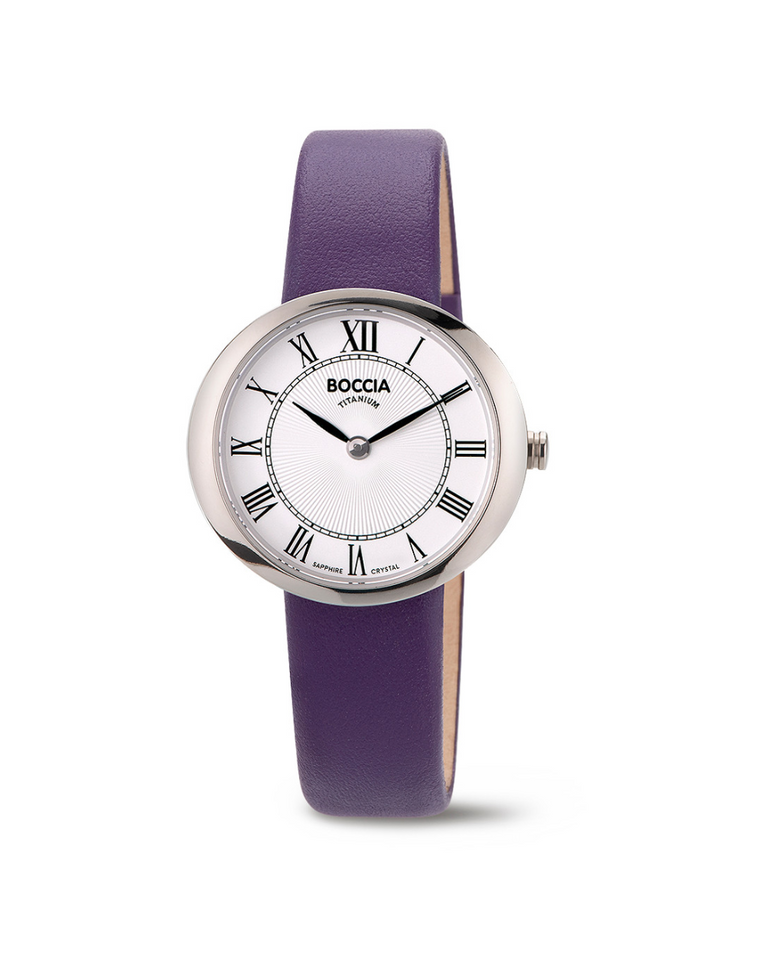 Boccia Titanium Purple Leather Ladies Watch - 3344-02