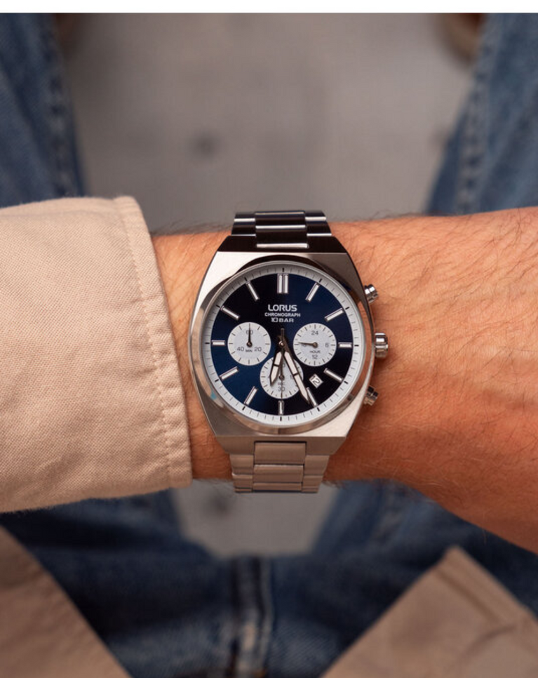 Lorus Classic Sports Blue Dial Chronograph Watch - RT363KX9