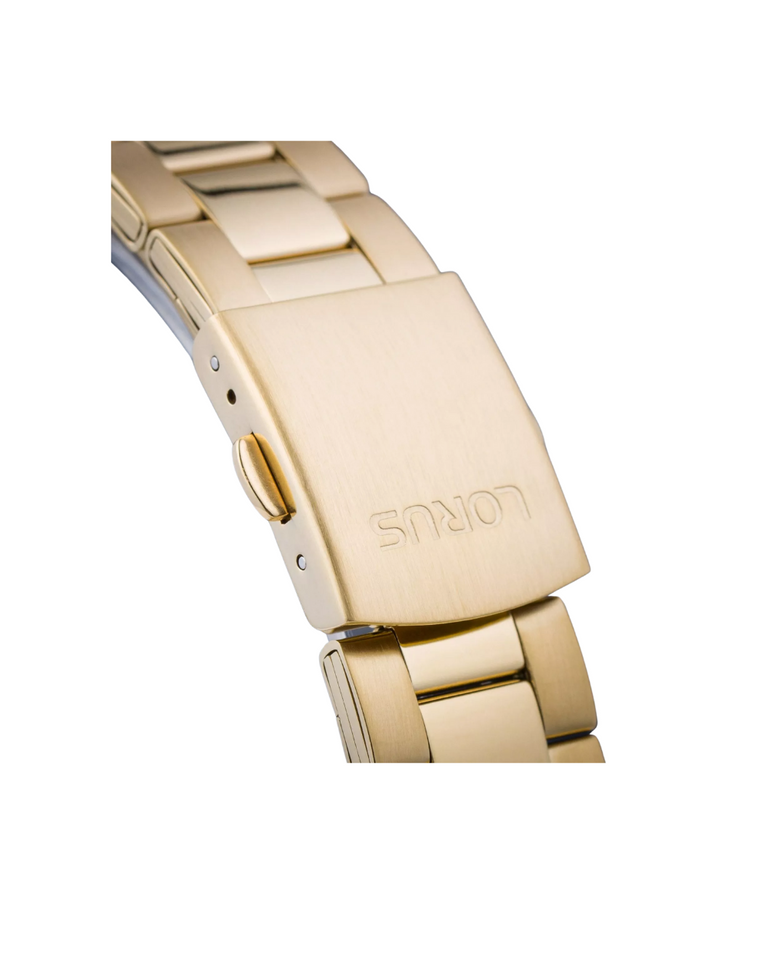 Lorus Men's Solar Black and Gold Watch - RX308AX9