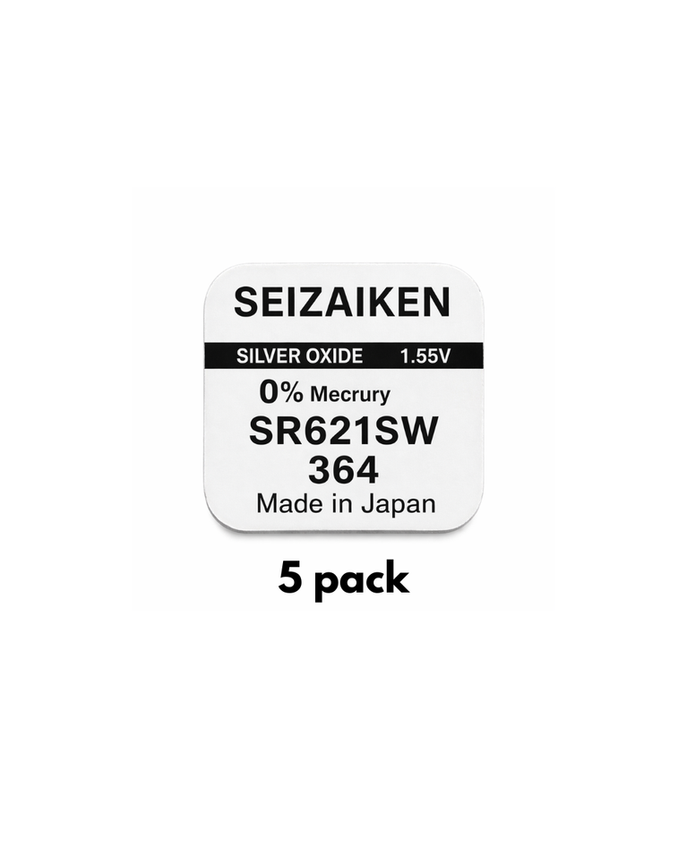 Seiko Seizaiken Japanese Watch Battery - SR621SW (5 Pack)