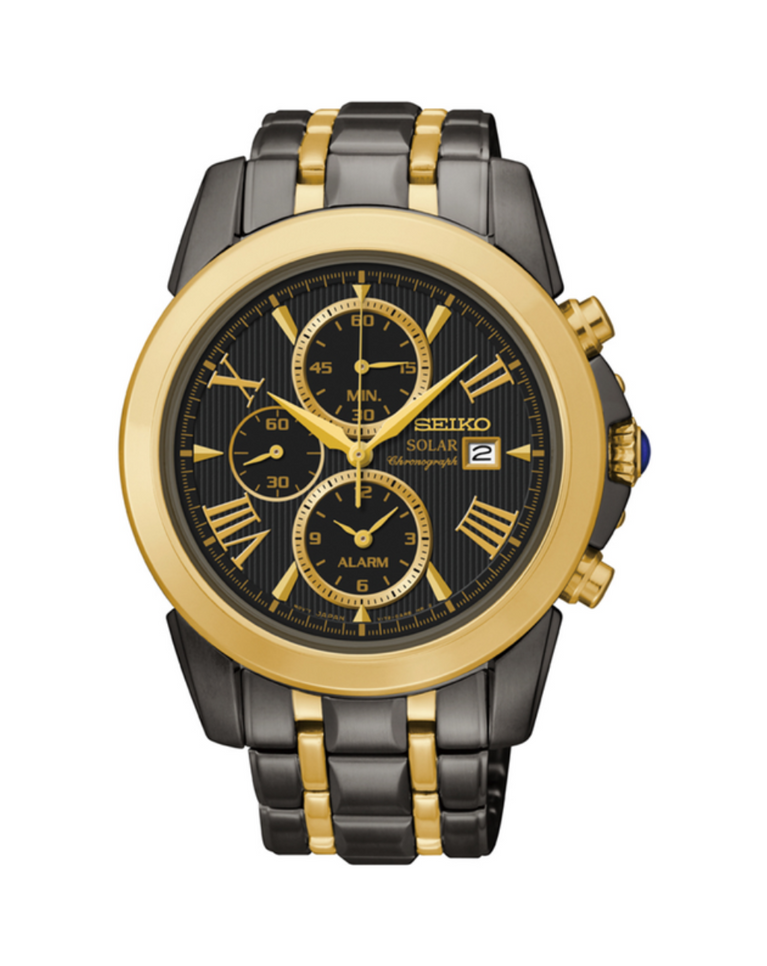 Seiko Le Grand Solar Chronograph Gold Men's Watch - SSC218P