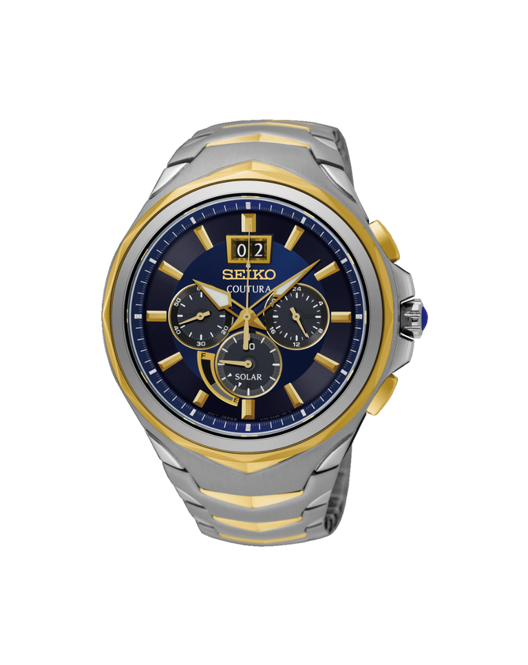 Seiko Coutura Two Tone Solar Chronograph Watch - SSC642P1