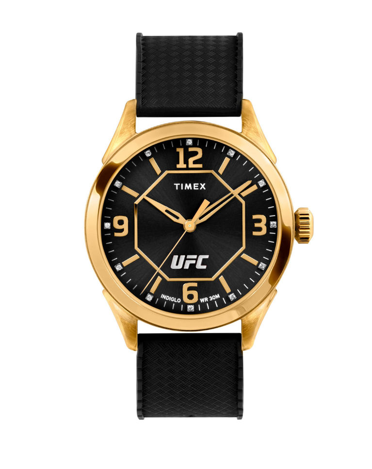 Timex Ufc Athena Gold/Black Silicone Gents Watch - TW2V56000
